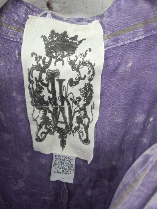 Tie Front Flannel Top Size Large Purple 3/4 Sleeve NEW Polo Top Womens - Picture 2 of 3